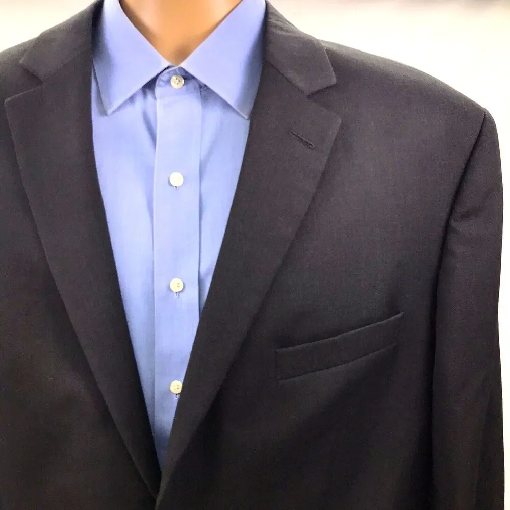 Pronto Uomo Platinum Wool Blazer Gray 44 L Sport Coat 2 Vent 2 Button Career